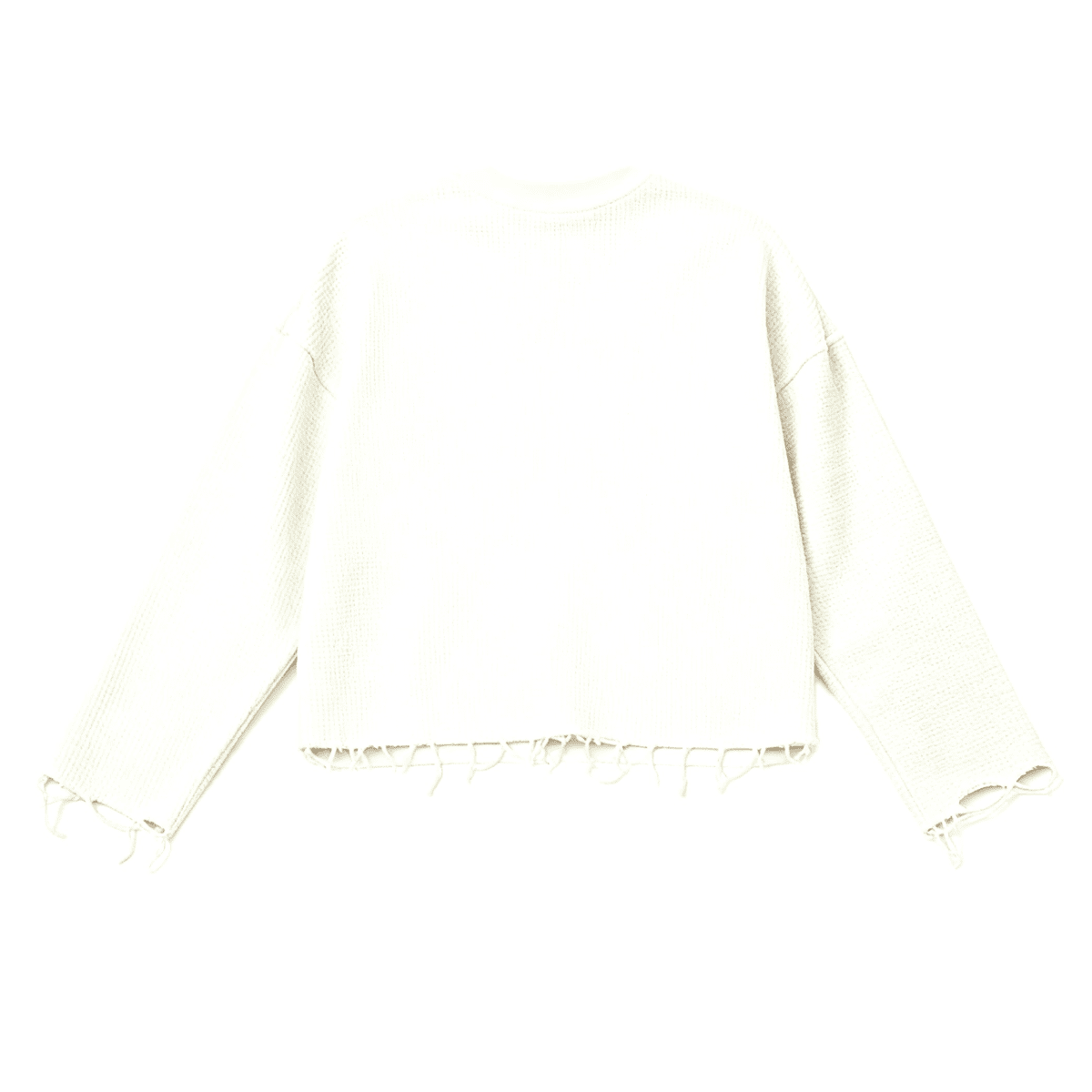 Unisex Waffle Cropped Long Sleeve Shirt(290G)