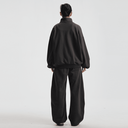 Unisex Heavyweight Brushed Stand-Collar Zip-Up Jacket (410GSM)