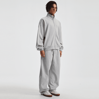 Unisex Heavyweight Brushed Stand-Collar Zip-Up Jacket (410GSM)