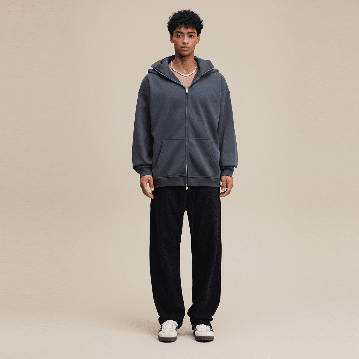 Zip-up Hoodie with Built-in Face Mask