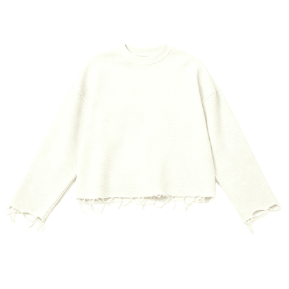 Unisex Waffle Cropped Long Sleeve Shirt(290G)