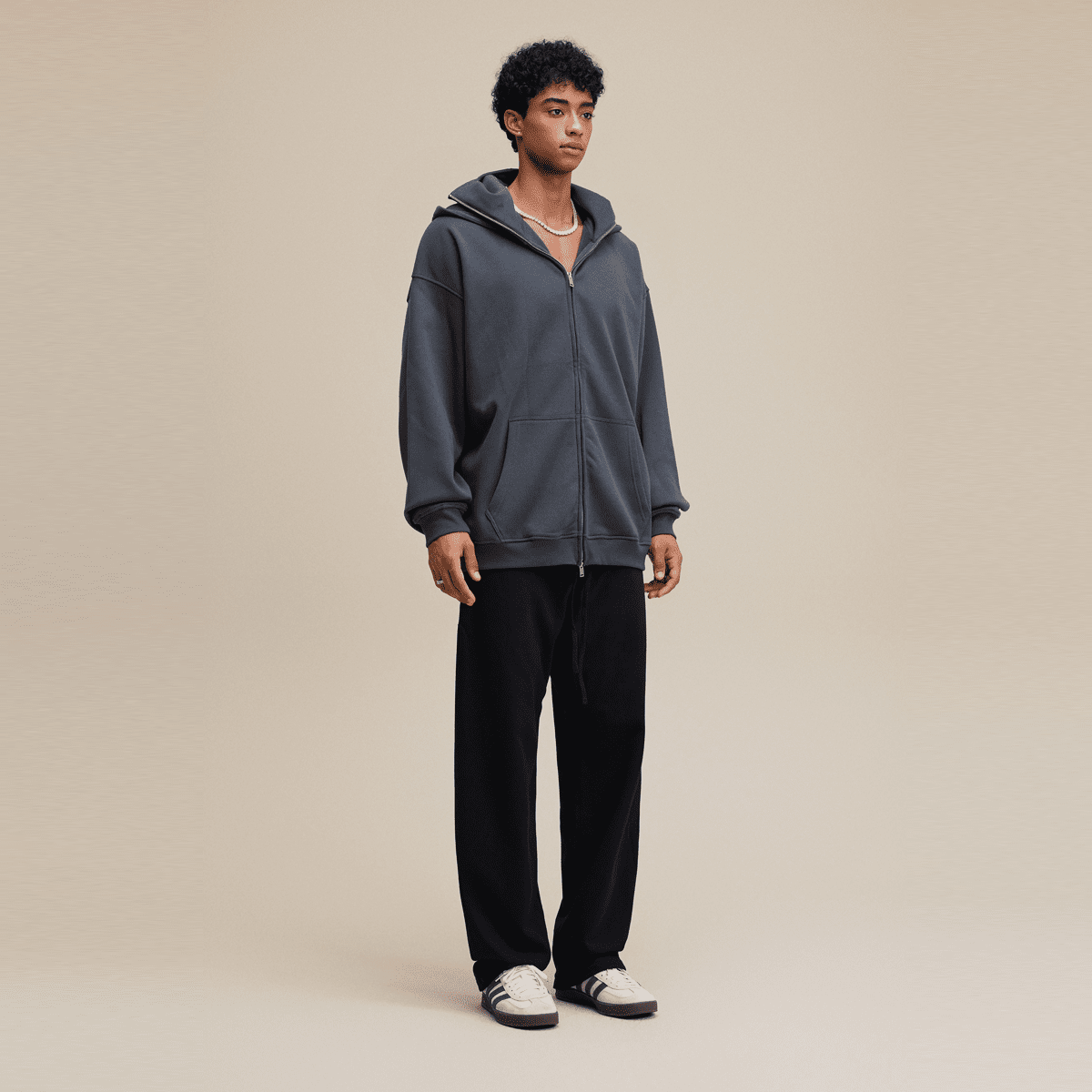Zip-up Hoodie with Built-in Face Mask
