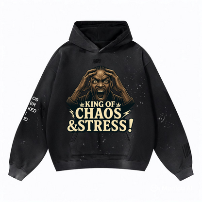 Vintage Wash Frayed Fleece Hoodie(360GSM)
