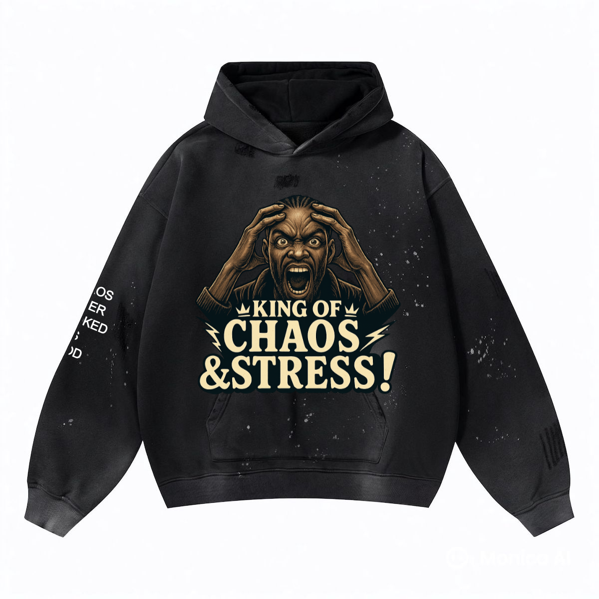 Vintage Wash Frayed Fleece Hoodie(360GSM)