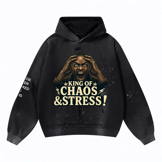 Vintage Wash Frayed Fleece Hoodie(360GSM)