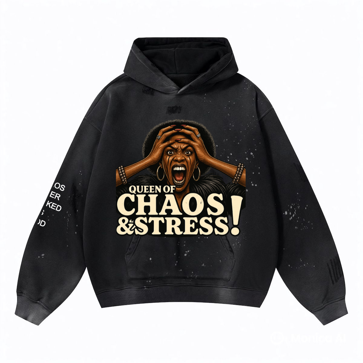 Vintage Wash Frayed Fleece Hoodie(360GSM)