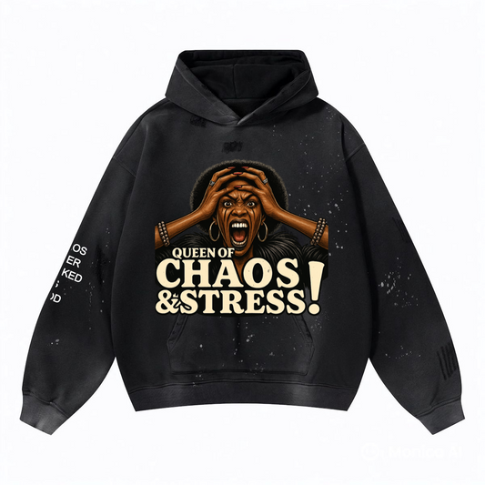 Vintage Wash Frayed Fleece Hoodie(360GSM)