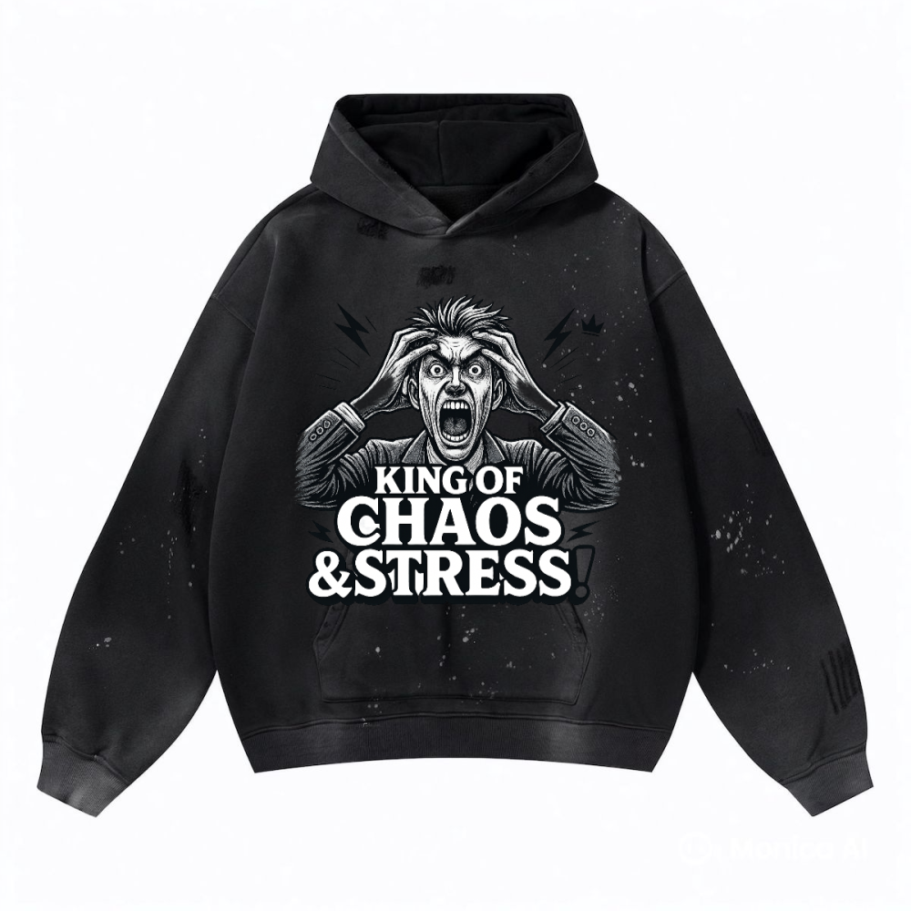 Vintage Wash Frayed Fleece Hoodie(360GSM)
