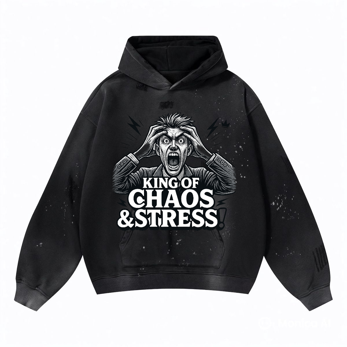 Vintage Wash Frayed Fleece Hoodie(360GSM)