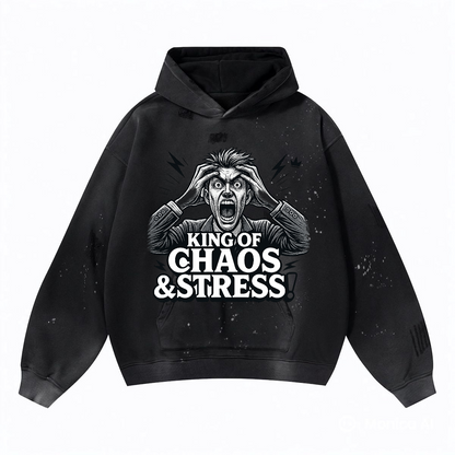 Vintage Wash Frayed Fleece Hoodie(360GSM)