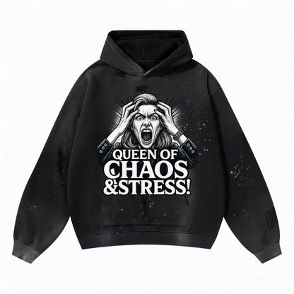 Vintage Wash Frayed Fleece Hoodie(360GSM)