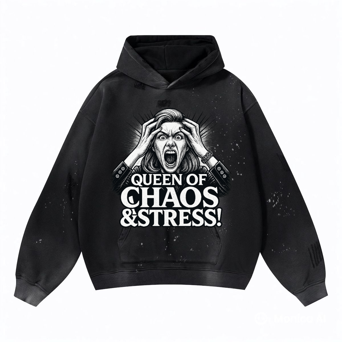 Vintage Wash Frayed Fleece Hoodie(360GSM)