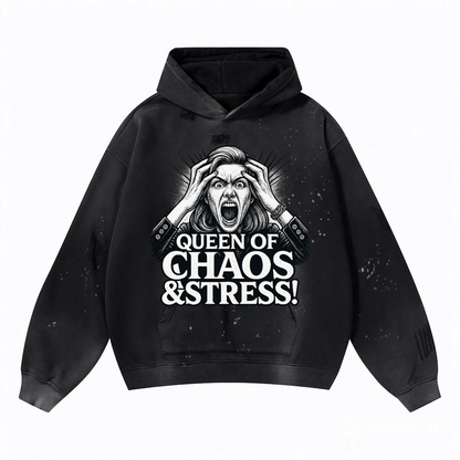 Vintage Wash Frayed Fleece Hoodie(360GSM)