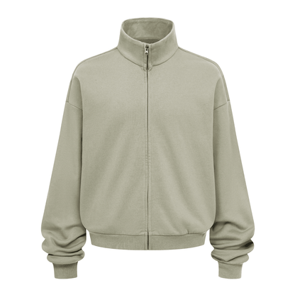 Unisex Heavyweight Brushed Stand-Collar Zip-Up Jacket (410GSM)