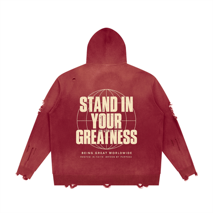 Hoodie,Distressed,Unisex,faith,streetwear,distressedhoodie,zipup,vintage,vintagewashed,sunfaded