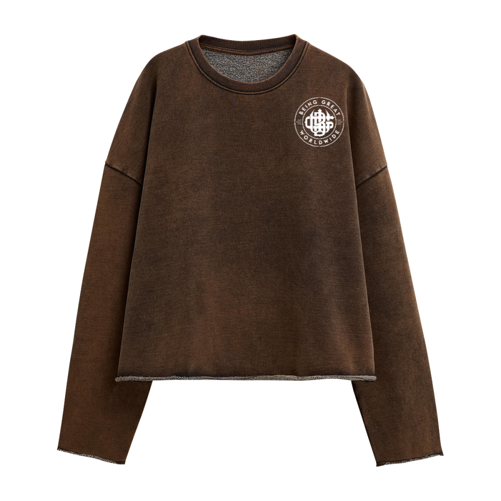 Unisex Washed Cropped Sweatshirt