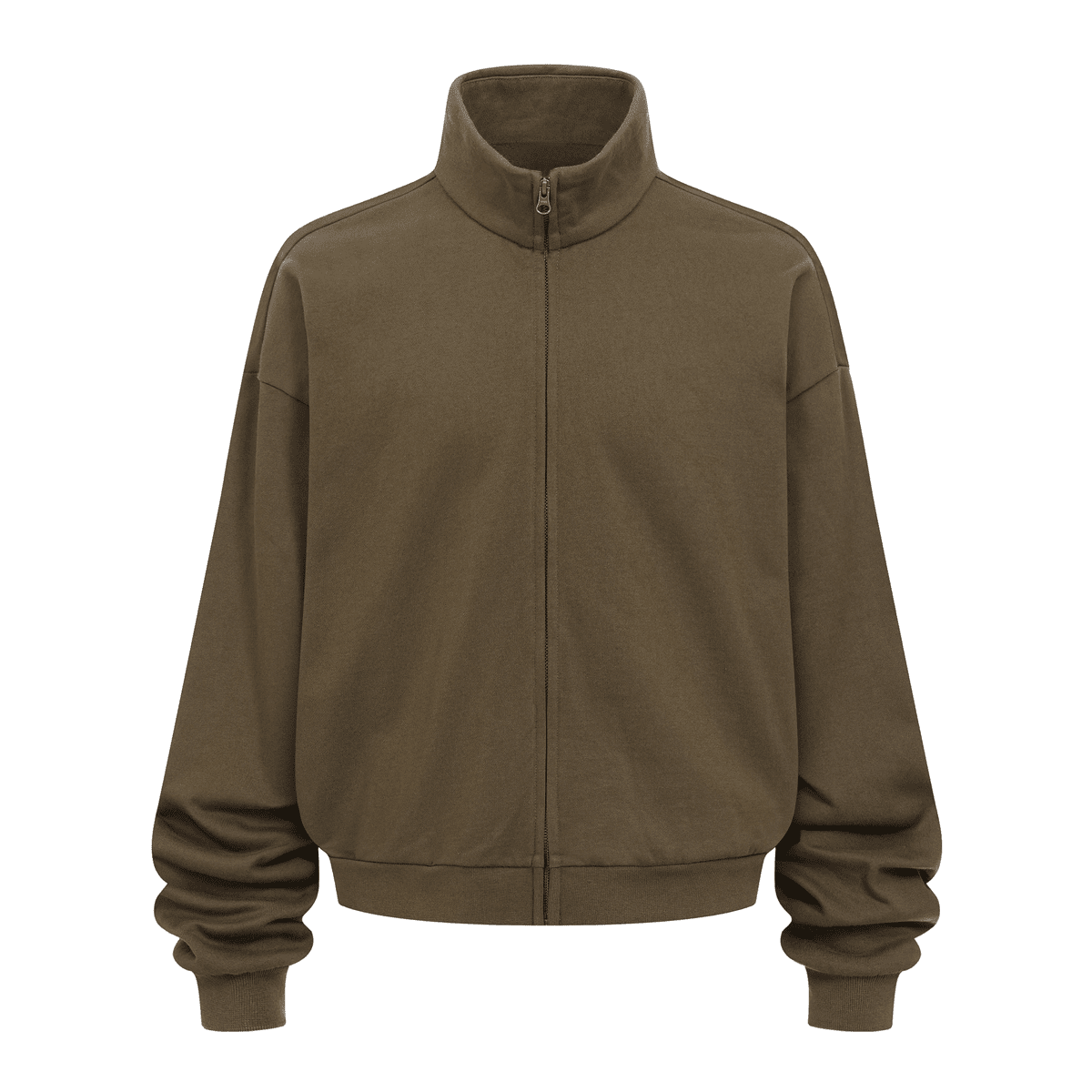 Unisex Heavyweight Brushed Stand-Collar Zip-Up Jacket (410GSM)