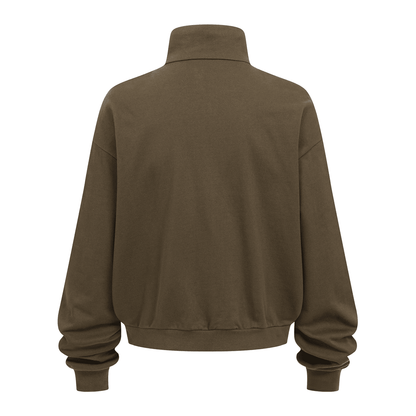 Unisex Heavyweight Brushed Stand-Collar Zip-Up Jacket (410GSM)