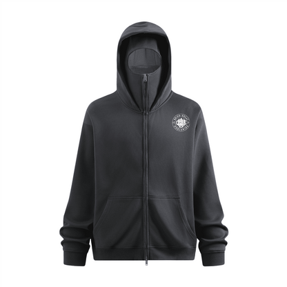 Zip-up Hoodie with Built-in Face Mask