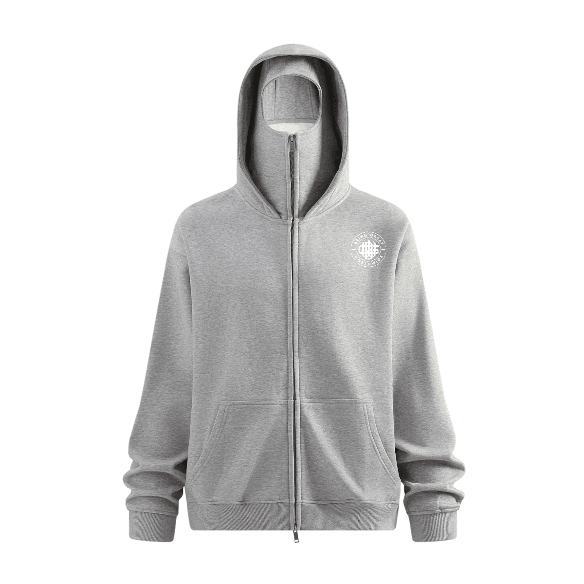 Zip-up Hoodie with Built-in Face Mask