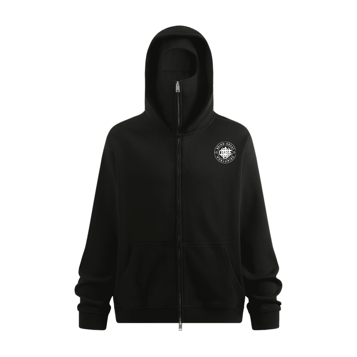Zip-up Hoodie with Built-in Face Mask