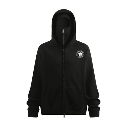 Zip-up Hoodie with Built-in Face Mask