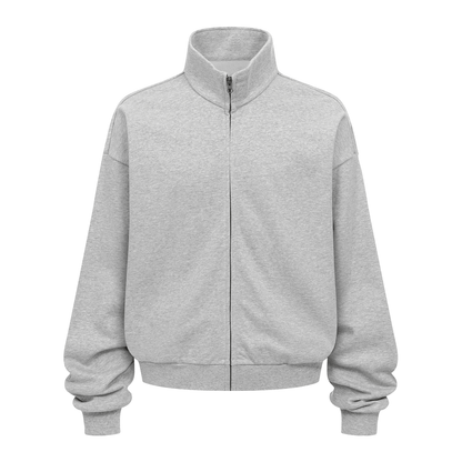 Unisex Heavyweight Brushed Stand-Collar Zip-Up Jacket (410GSM)