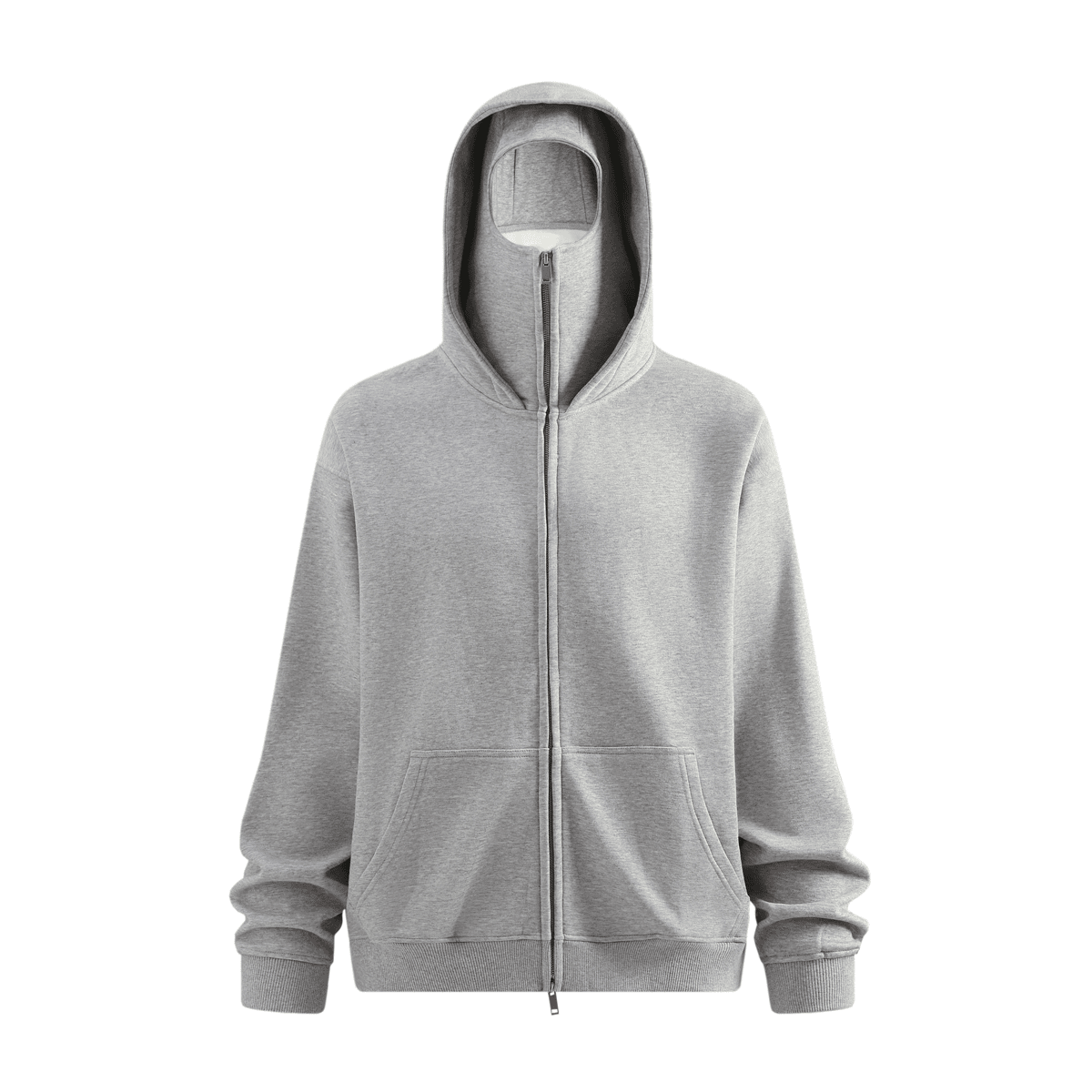 Zip-up Hoodie with Built-in Face Mask