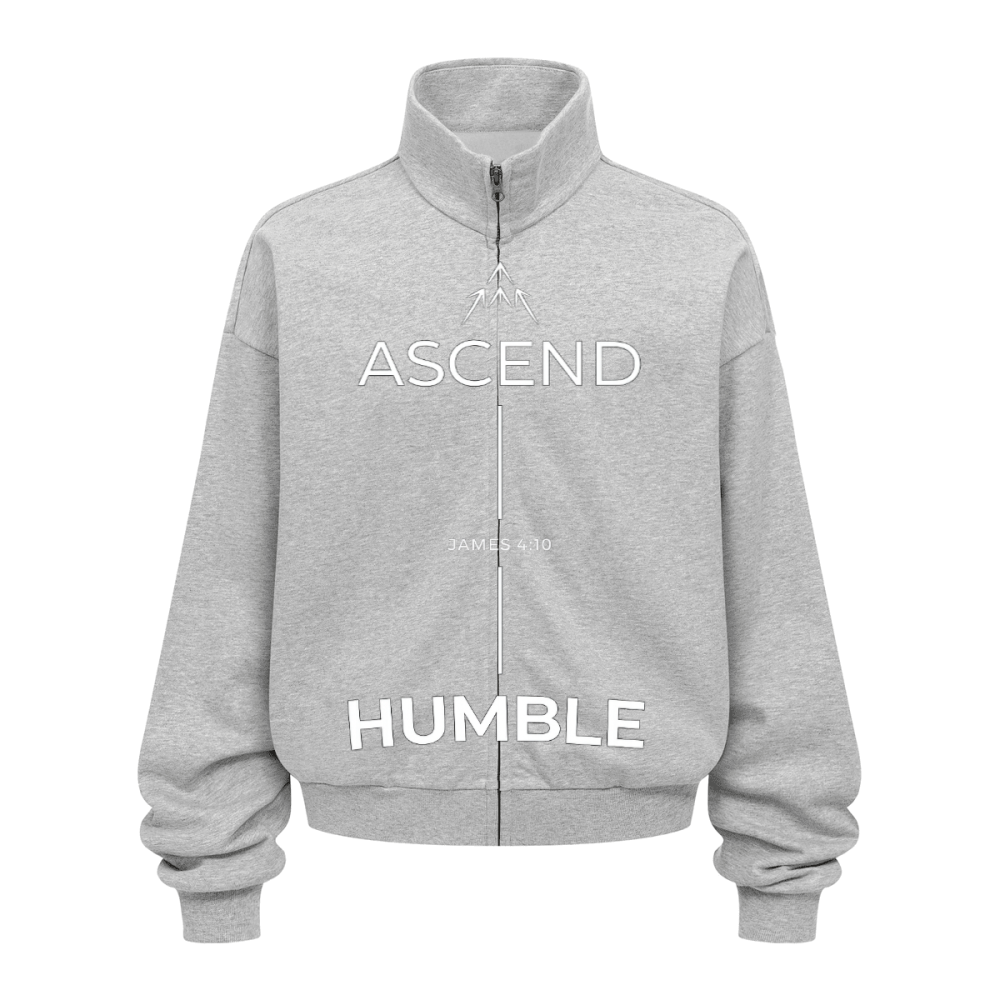 Unisex Heavyweight Brushed Stand-Collar Zip-Up Jacket (410GSM)