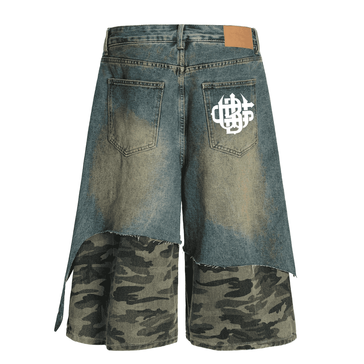 Unisex Camouflage Denim Shorts