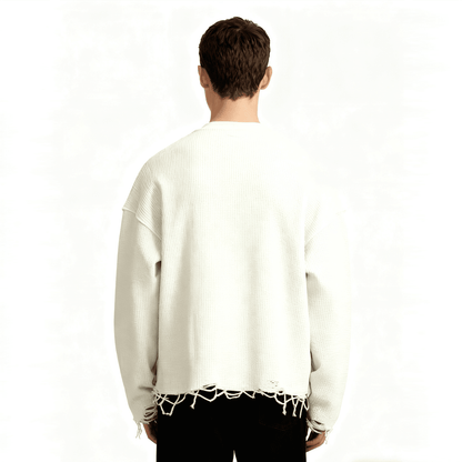 Unisex Waffle Cropped Long Sleeve Shirt(290G)