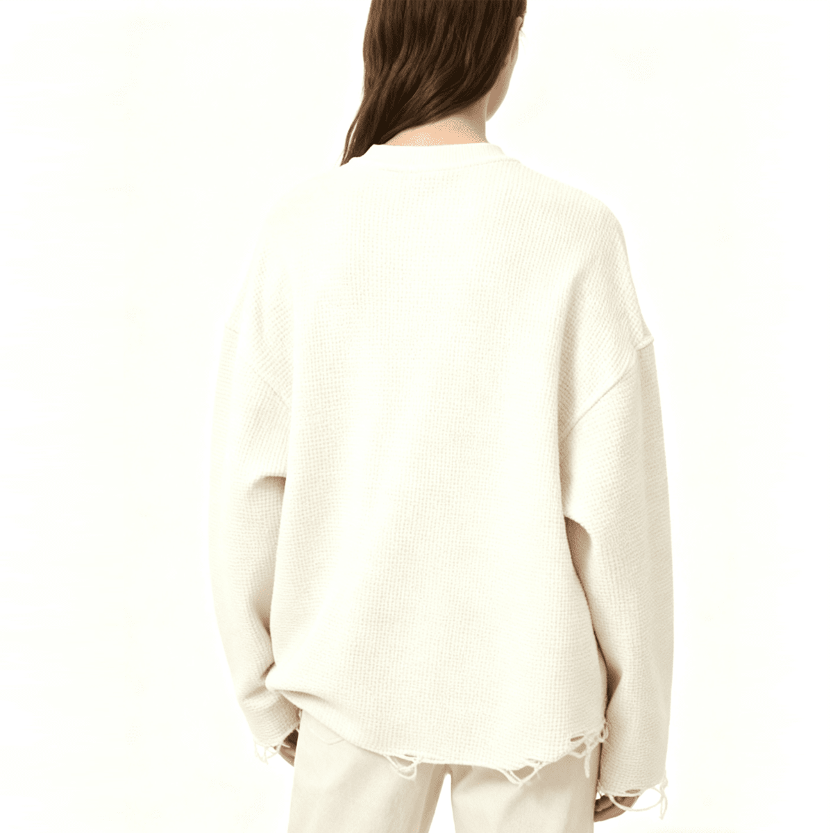 Unisex Waffle Cropped Long Sleeve Shirt(290G)