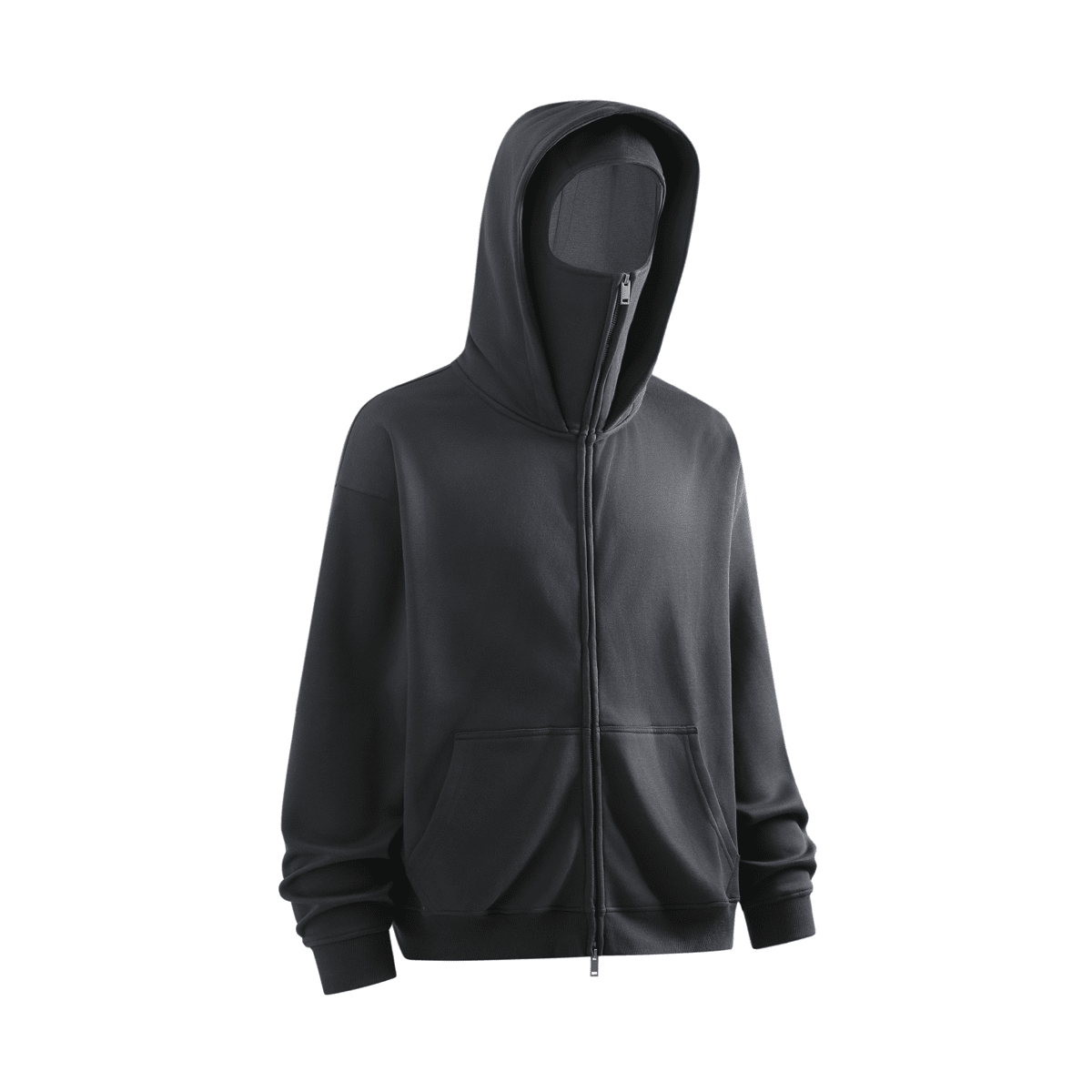 Zip-up Hoodie with Built-in Face Mask