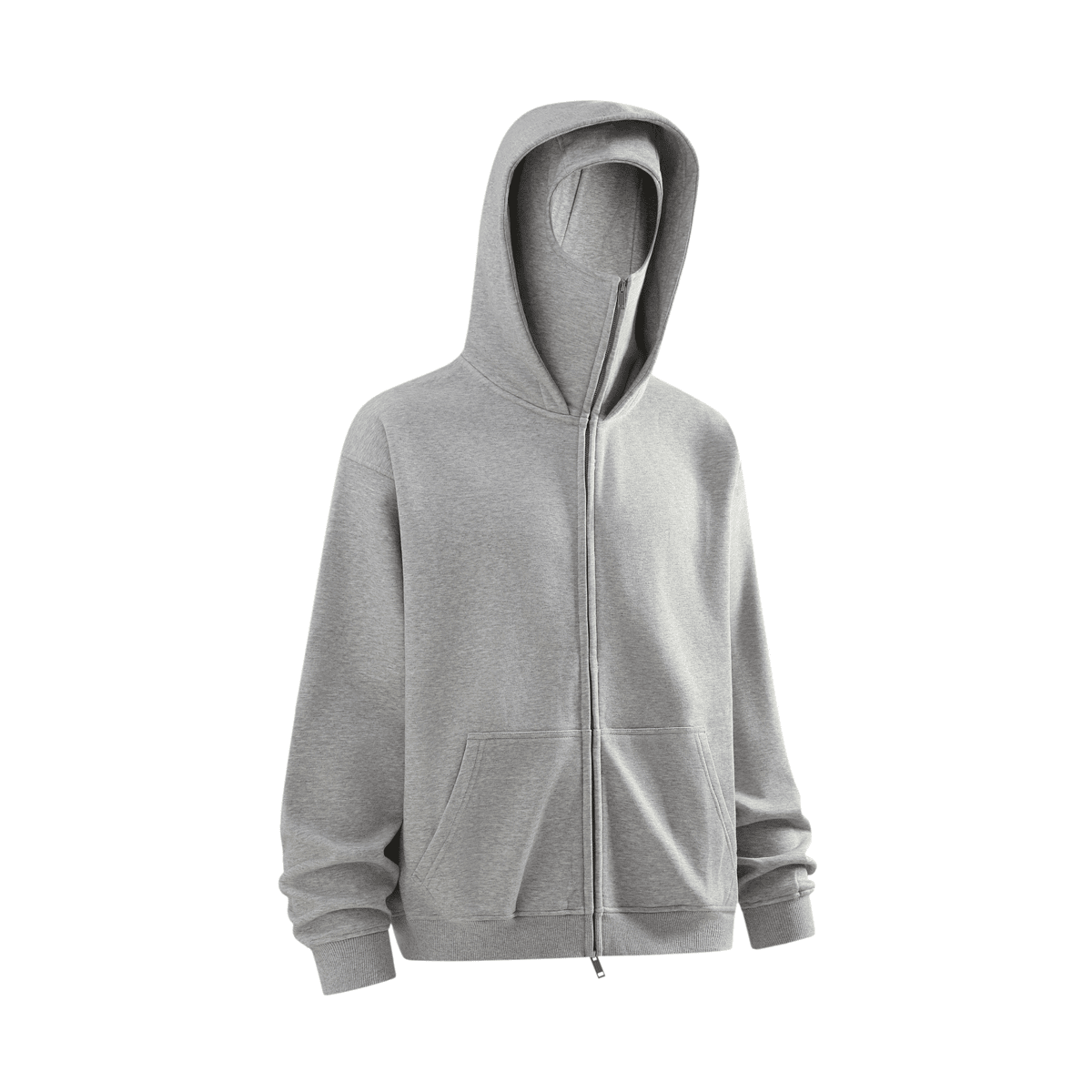Zip-up Hoodie with Built-in Face Mask