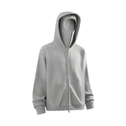 Zip-up Hoodie with Built-in Face Mask