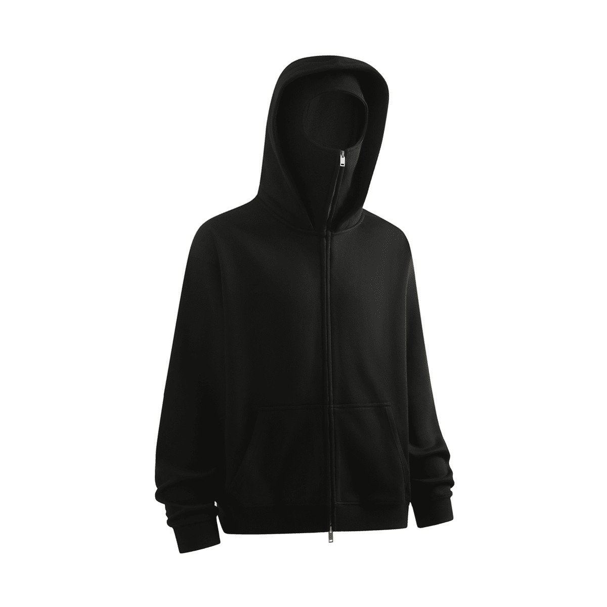 Zip-up Hoodie with Built-in Face Mask