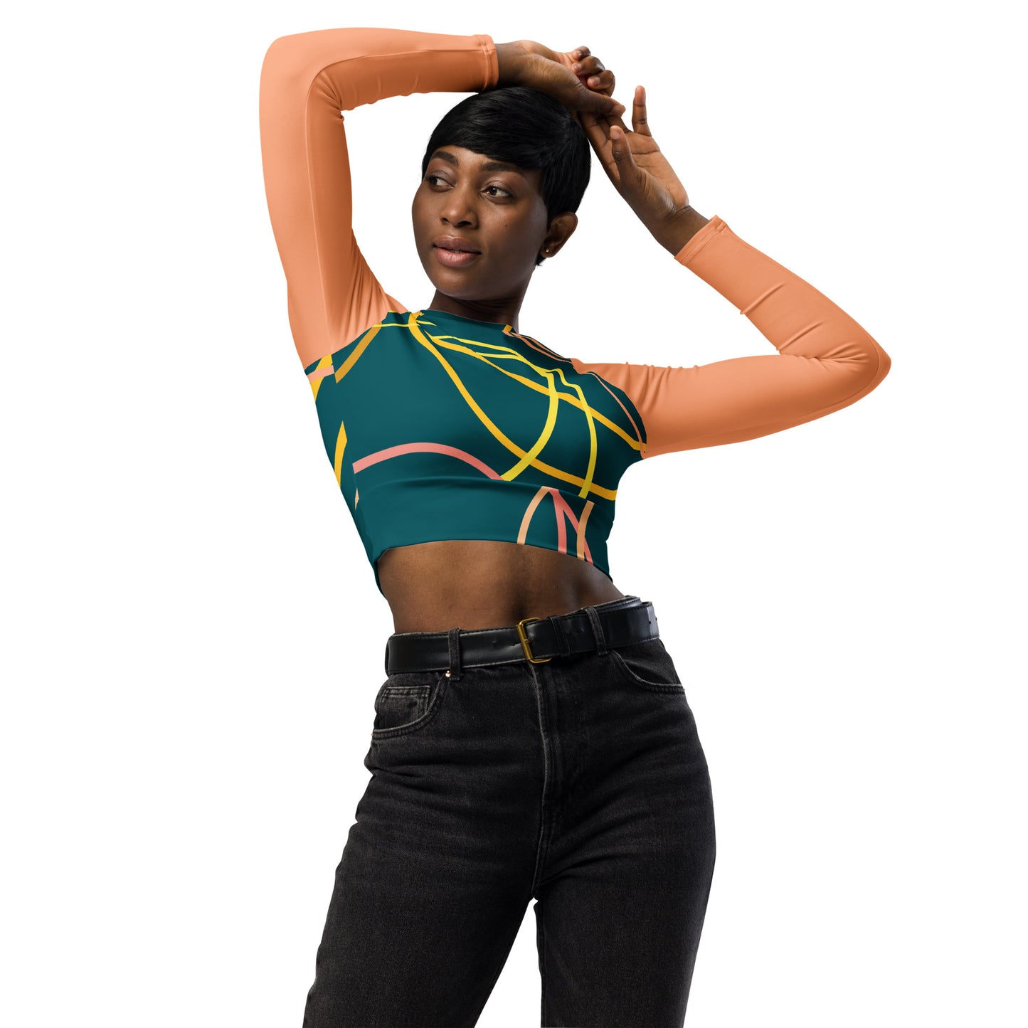Long-sleeve crop top