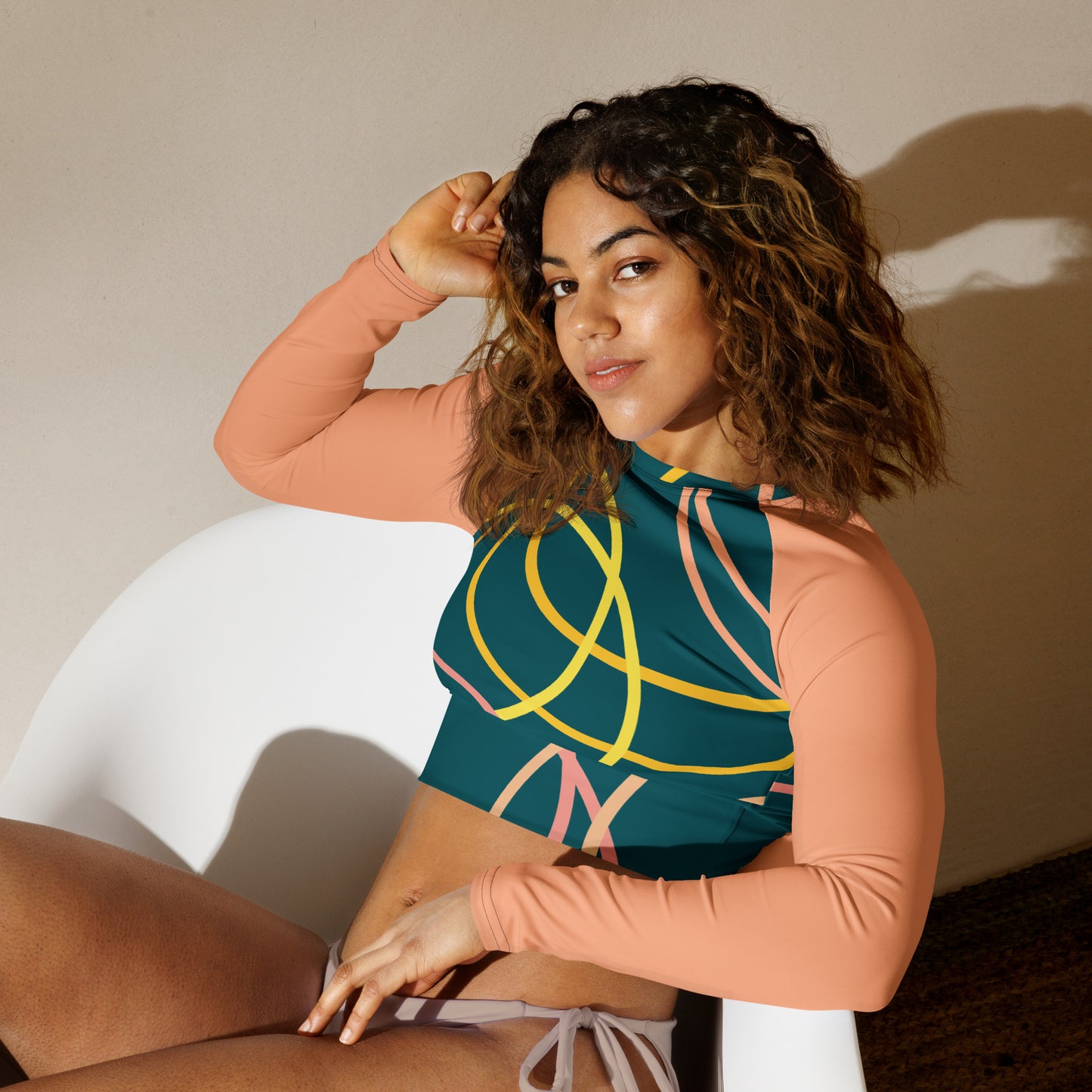 Long-sleeve crop top