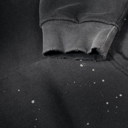 Vintage Wash Frayed Fleece Hoodie(360GSM)