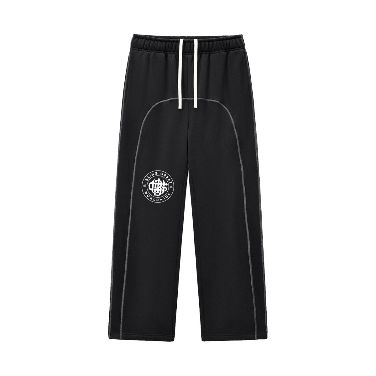 Contrast-Stitched Fleece Sweatpants