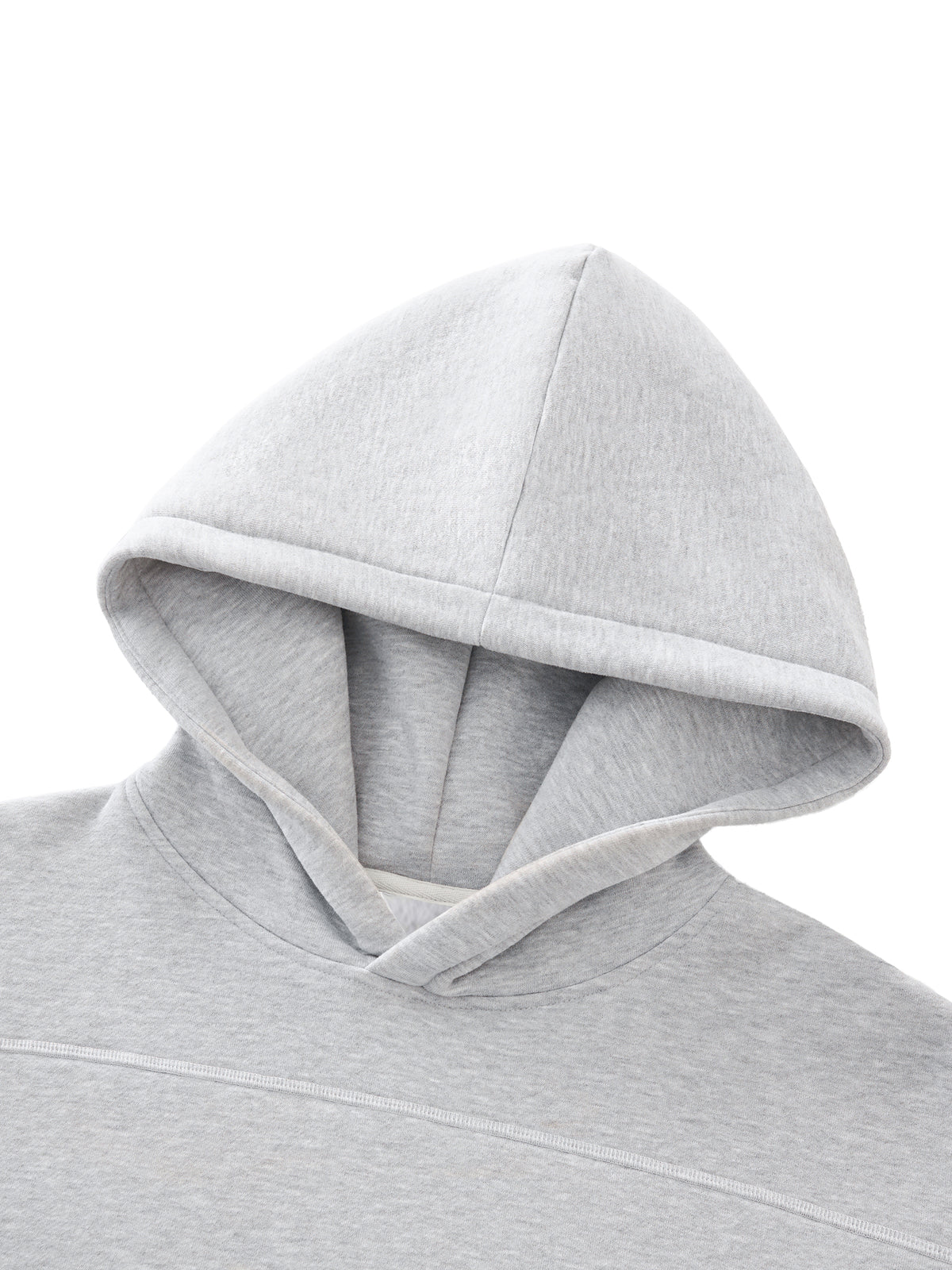 Contrast-Stitched Boxy Fleece Hoodie