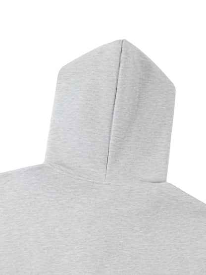 Contrast-Stitched Boxy Fleece Hoodie