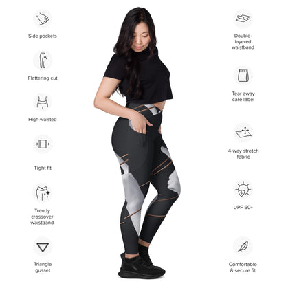 Crossover leggings with pockets
